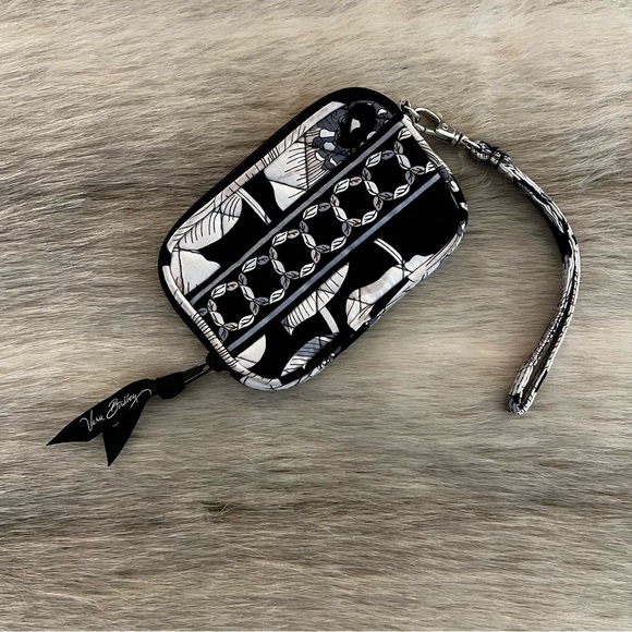 VERA BRADLEY Camilla 2012 Tech Case Wristlet Phone Coin ID Black Lipstick Case - Picture 1 of 7